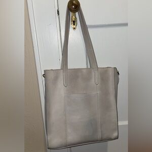 Elegant Gray Portland Leather Tote Bag